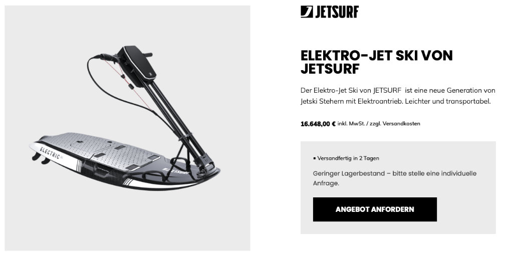 Elektro Jetski von Jetsurf