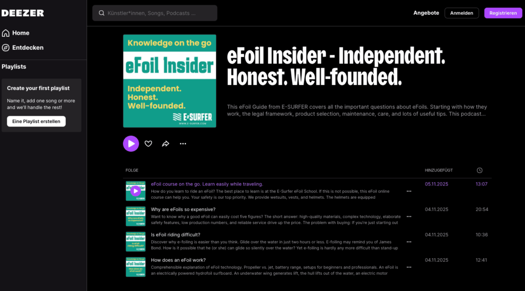 e-Foil Podcast on Deezer