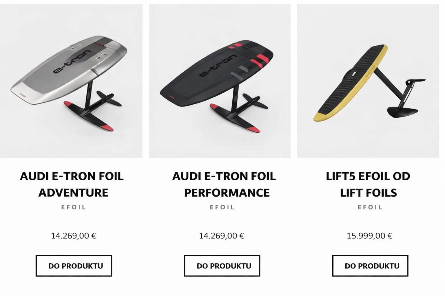 Cena eFoil — eFoile Audi e-tron i Lift5 w sklepie E-SURFER